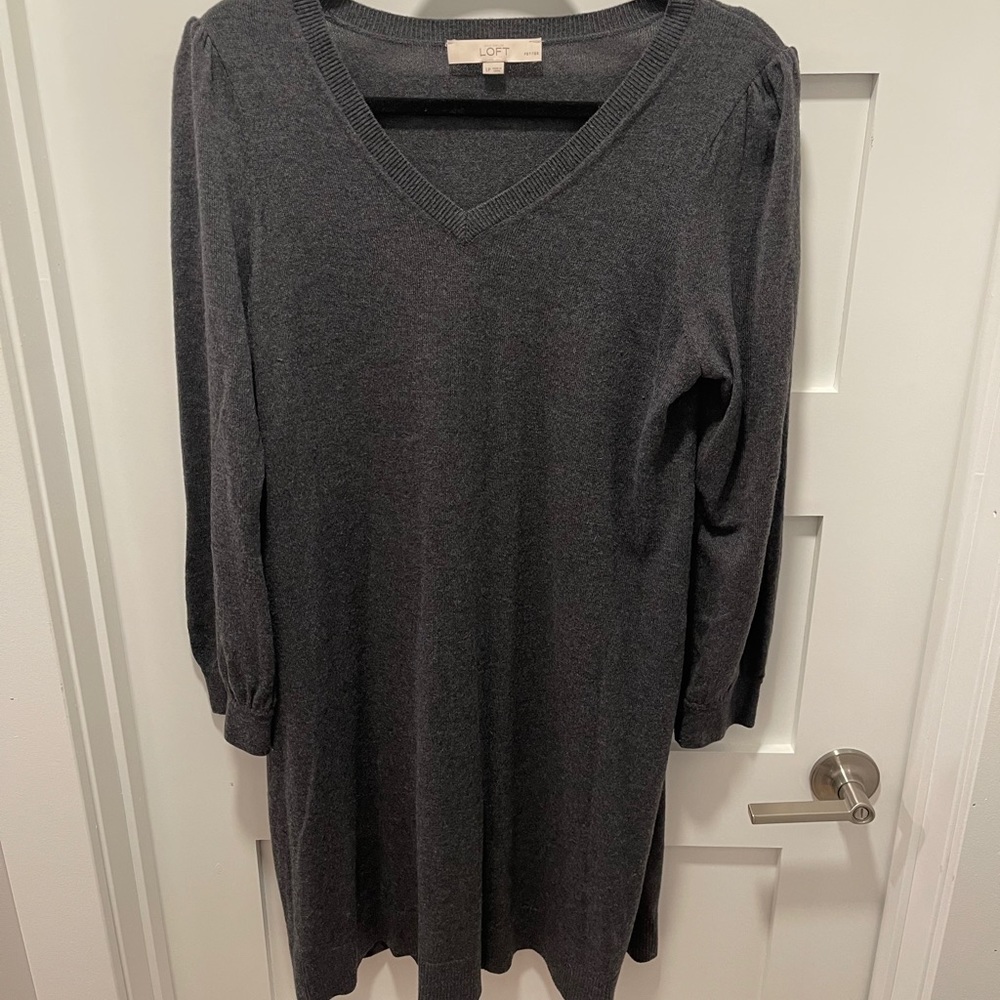 Gray sweater dress
